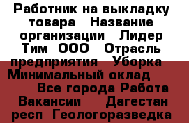 Работник на выкладку товара › Название организации ­ Лидер Тим, ООО › Отрасль предприятия ­ Уборка › Минимальный оклад ­ 28 200 - Все города Работа » Вакансии   . Дагестан респ.,Геологоразведка п.
